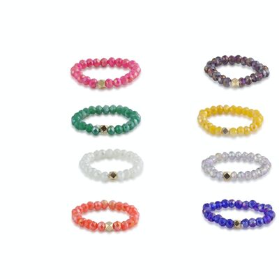 CLAIRE PACK OF 8 BEADED RINGS 2871