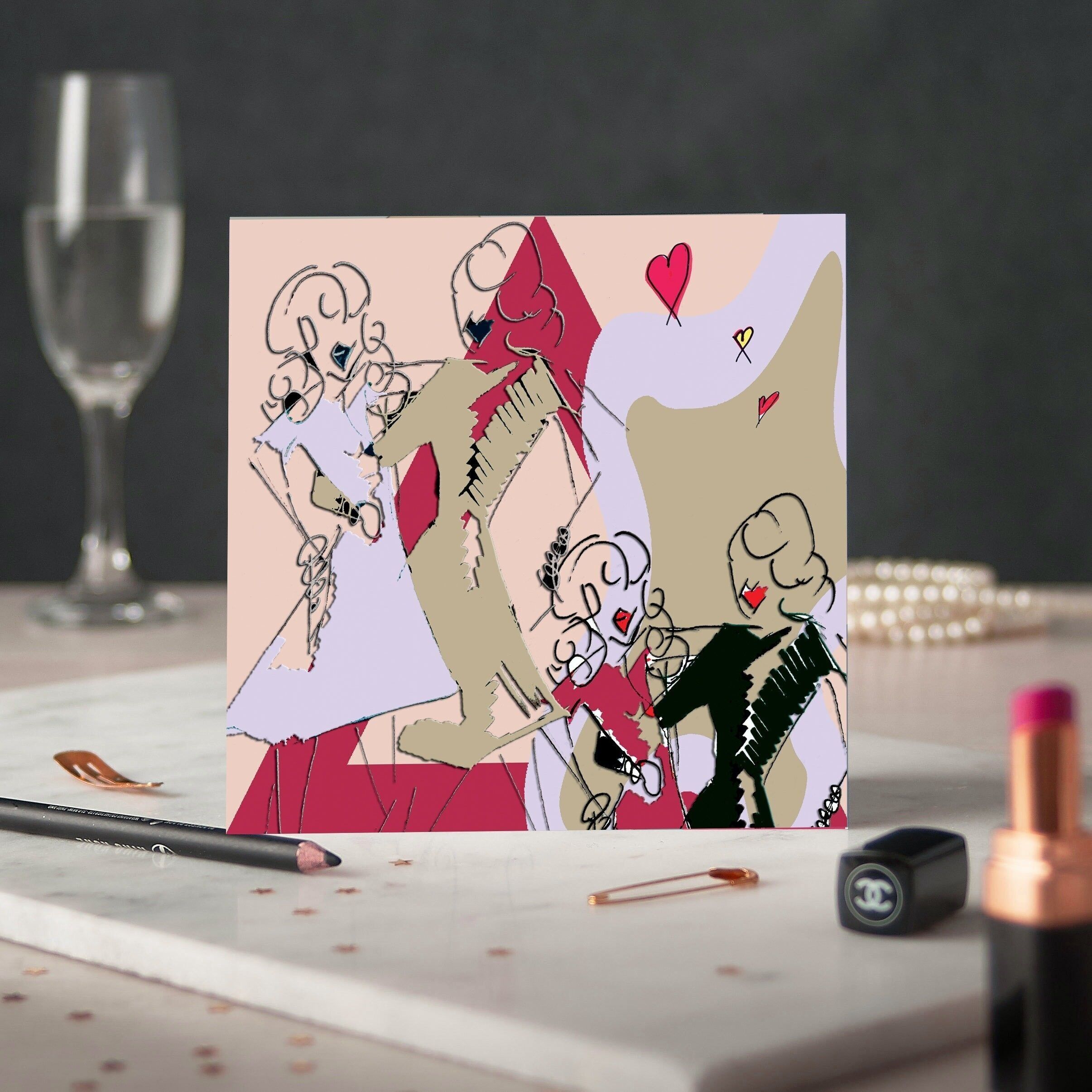 Bestie magenta Tarjetas de felicitación