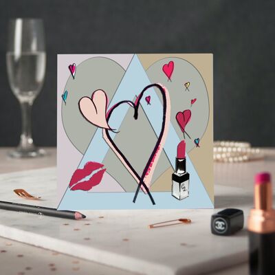 Lippenstift Liebe Nude Grußkarte