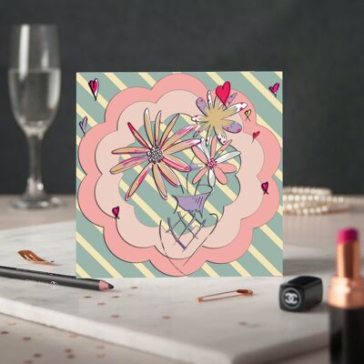 Pale Pink Flora Greeting Card