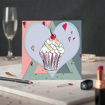 Cartolina d'auguri di cupcakes pastello
