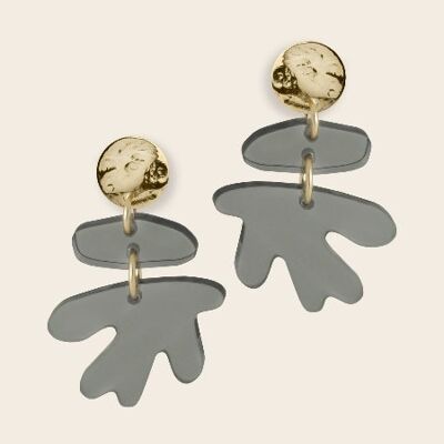 Mini Carole earrings - Agate gray