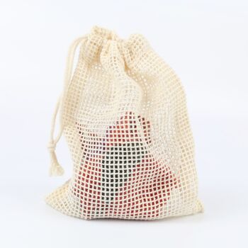 Petit sac en coton maille | Sac économiseur de savon | Coton organique 5