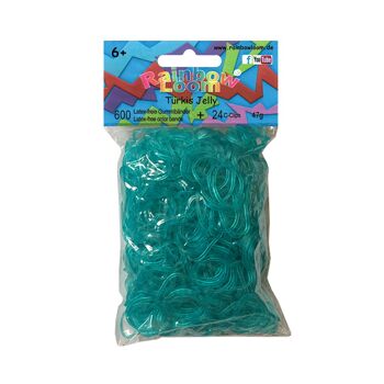 Elastiques Turquoise Jelly - Original Rainbow Loom 1