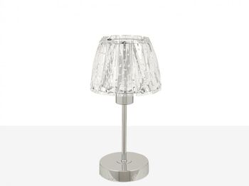 LAMPE EN METAL ARGENT ABAT-JOUR VERRE E14 - Modèle 1