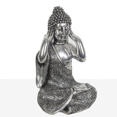 FIGURA BUDA SENTIDOS RESINA PLATEADO - Modele 1