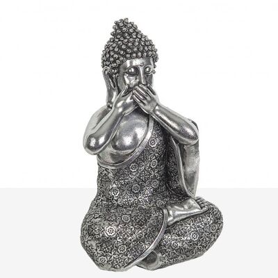 FIGURA BUDA SENTIDOS RESINA PLATEADO - Modele 3