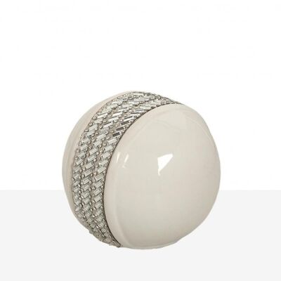 FLORERO CERAMICA OVAL PLATA/BLANCO - Modele 2