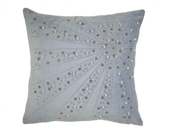 COUSSIN VELOURS BLEU CIEL AVEC PERLES 400 grs