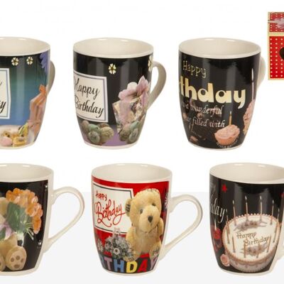 MUG PORCELANA DECOR, SURTIDO EN CAJA REGALO (6)