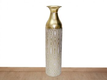 VASE EN MÉTAL DORÉ/BEIGE - Modèle 3