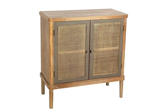 MUEBLE 2 PUERTAS MADERA PINO+DM C/RATTAN