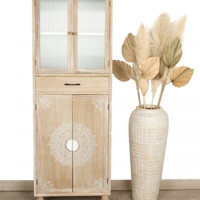 MUEBLE 2 P+VITRINA MADERA PINO+PAULOWNIA+DM