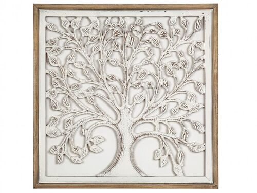 PLACA PARED C/MARCO DM NATURAL/BLANCO - Modele 3