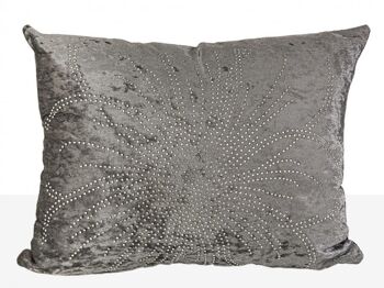 COUSSIN VELOURS ARGENT AVEC STRASS 350 GRMS - Modèle 2