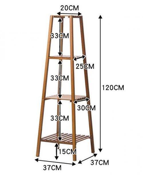 ESTANTERIA 4 BALDAS PIRAMIDE MADERA