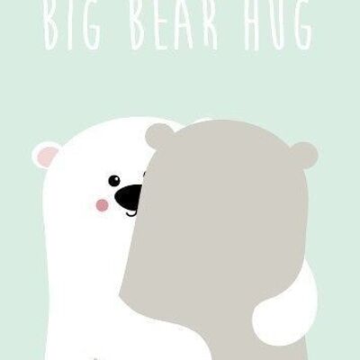 Postal tarjeta de condolencia abrazo de oso grande