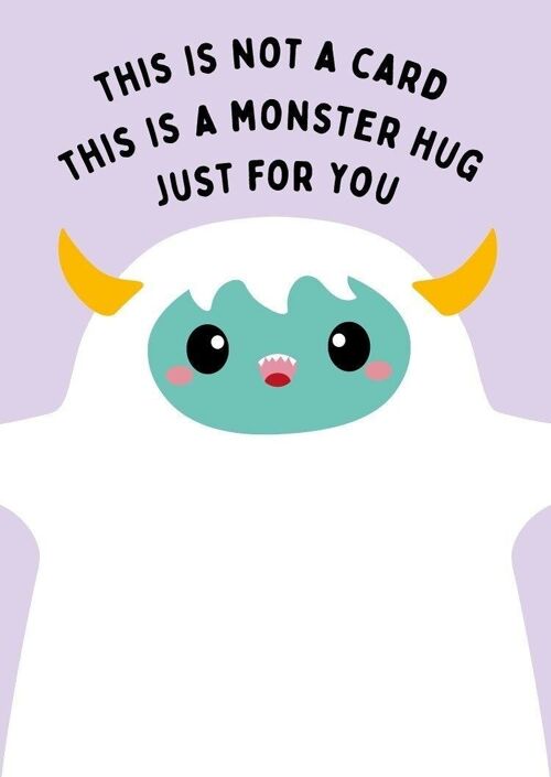 Postcard Monster hug is the perfect paper hug and frienship card
