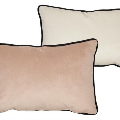 COJIN REVERSIBLE ROSA/BEIGE CORDON NEGRO POLIESTER