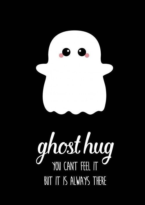 Postcard ghost hug halloween card