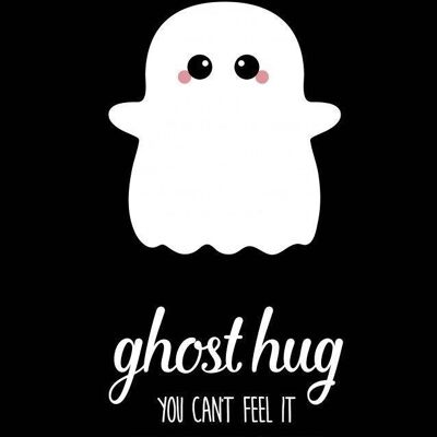 Postcard ghost hug halloween card