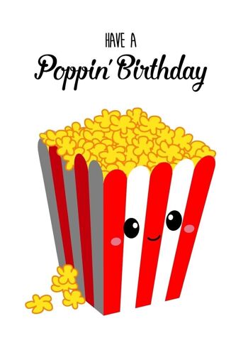 Carte postale avec une carte d'anniversaire poppin 1