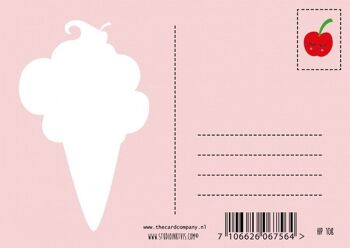 Carte postale joyeux anniversaire, carte d'anniversaire à la crème glacée sucrée 2