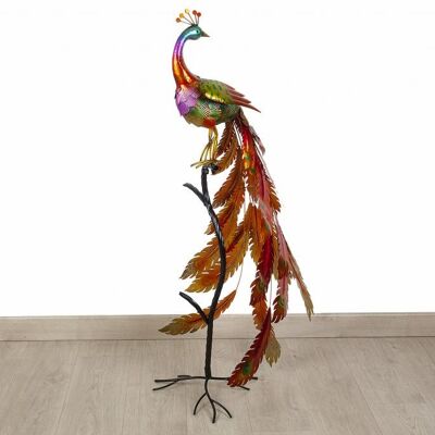 FIGURA METAL PAVO REAL COLORES