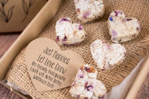 Just Married Let Love Grow - Luxury Wildflower seed bomb gift box
