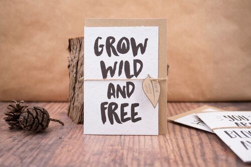 Grow Wild and Free, Seeded Paper Card