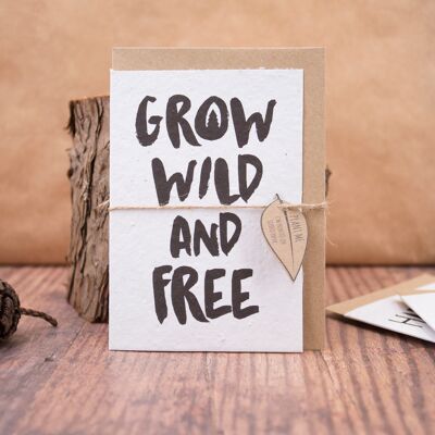 Grow Wild and Free, carte en papier ensemencé