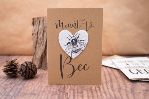 Meant to Bee, Seeded Paper Heart Card