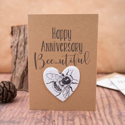 Buon Anniversario Bella Carta Cuore Di Carta Con Semi