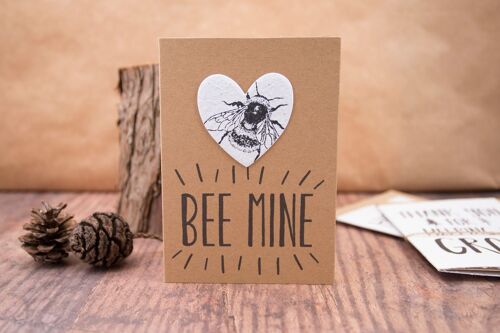 Bee Mine, Seeded Paper Heart Card