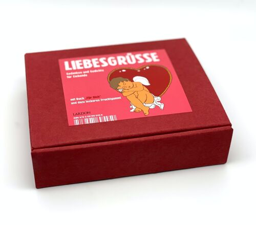 "Liebesgrüsse" Gedanken und Gedichte für LiebendeGeschenkbox aus hochwertigem Karton.