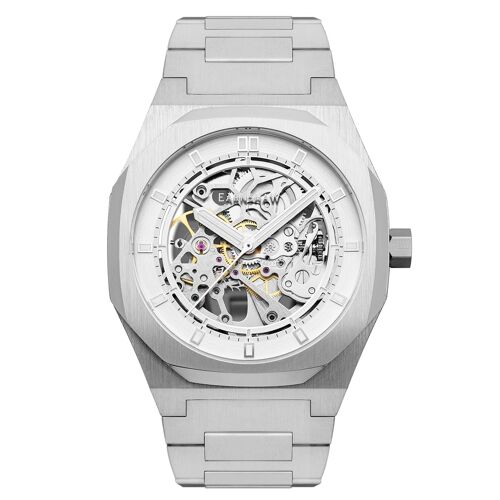 ES-8142-11 - Montre homme automatique squelette - Bracelet acier inoxydable - 3 aiguilles - Drake