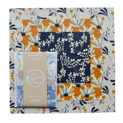 Beeswax cloths set of 3: FLOWERS