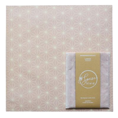 Beeswax wrap Large 33x33cm: JAPAN STARS PINK