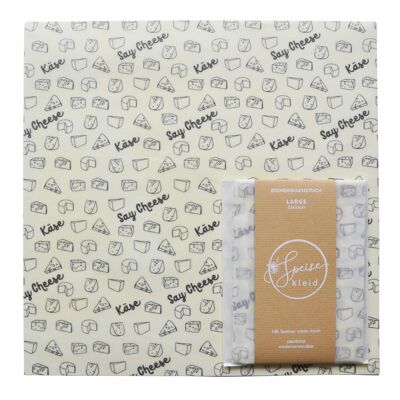 Beeswax wrap Large 33x33cm: CHEESE, say CHEESE