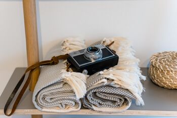 Serviette - Lot de 16 "Serviettes Couture" | pour terrasse & transat, écharpe & bain thermal | serviette de bain, serviette de douche 2