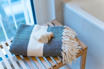 Serviette - Lot de 16 "Serviettes Couture" | pour terrasse & transat, écharpe & bain thermal | serviette de bain, serviette de douche 4