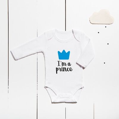 Long-sleeved cotton bodysuit - I´m a prince