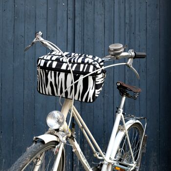petite sacoche de vélo pour guidon - sacoche avant - sacoche de guidon étanche en bâche - zèbre 4