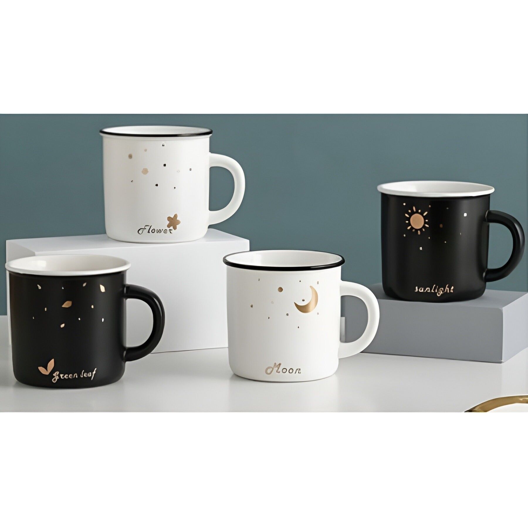Tasse Schwarz oder Weiß – 4 Designs – 1 Stück/Box