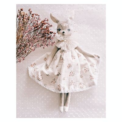 White deer mini doll