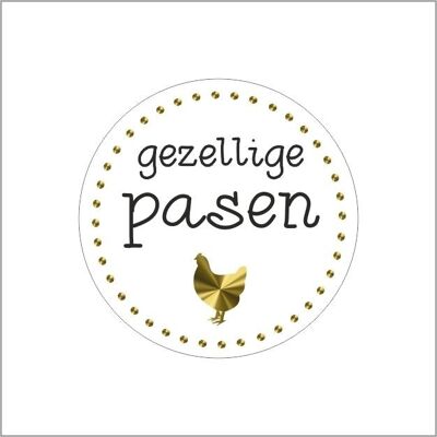 Gezellige Pasen - wensetiket - rol van 500 stuks