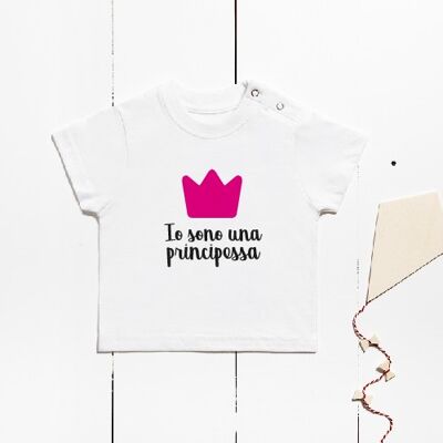 Kurzärmliges Baumwoll-T-Shirt - Io sono a principessa