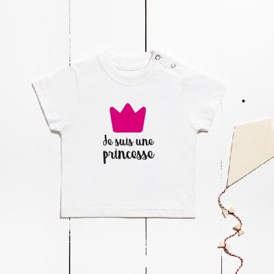 Short-sleeved cotton t-shirt - Je suis une princesse
