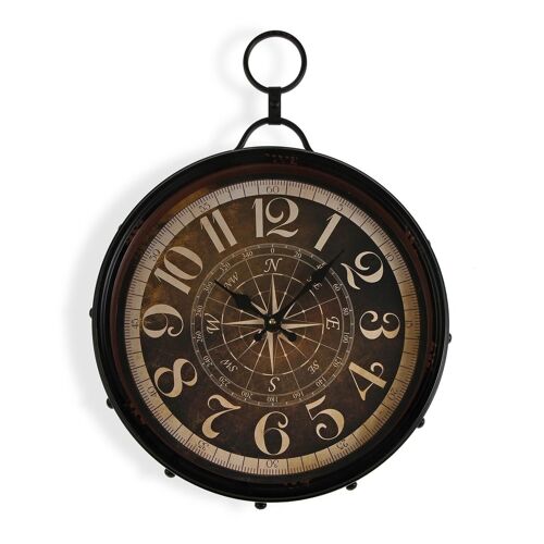 RELOJ PARED METAL BROWN 18191140