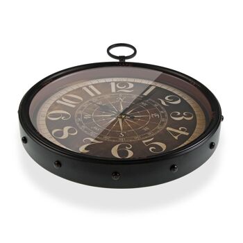 HORLOGE MURALE EN MÉTAL MARRON 18191140 3